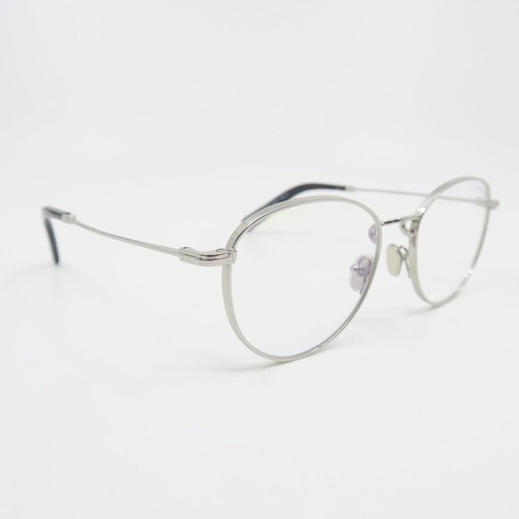 Tom Ford TF 5749-B 016 52mm Silver Metal-Blue Light Block New Round Eyeglasses. - Picture 3 of 7